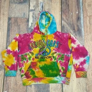 Tie-dye Hoodie West Coast Newport Oregon Size Sm